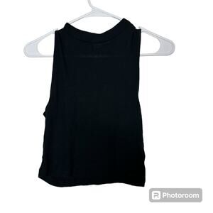 Roxy Black Ribbed Stretchy Crop Tank Top Small